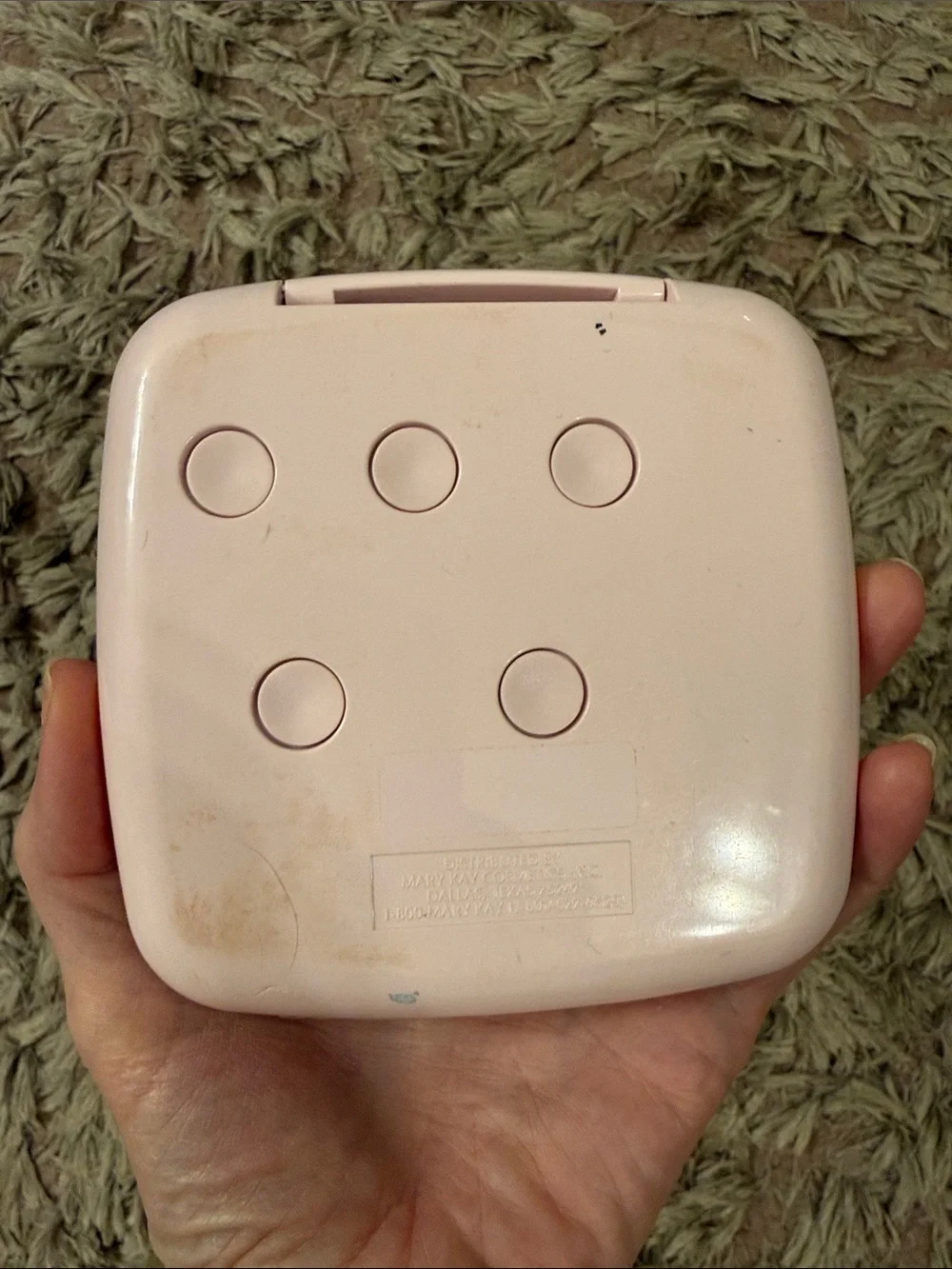 Mary Kay Light Pink Custom Compact with Gold Accents & some shades eye shadow